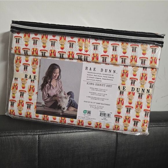 Rae Dunn Christmas 2024 Nutcracker King size Sheet Set, New - Picture 2 of 5